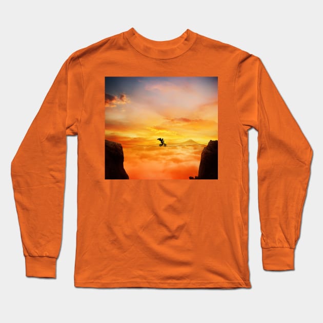 sunset balance Long Sleeve T-Shirt by psychoshadow